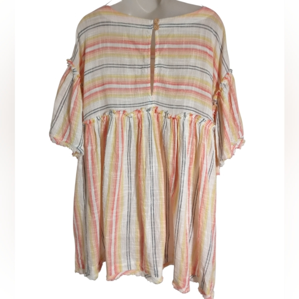 Free People Pastel Striped Mini Dress - Pink, Yellow, Blue, Cream - Picture 7 of 7